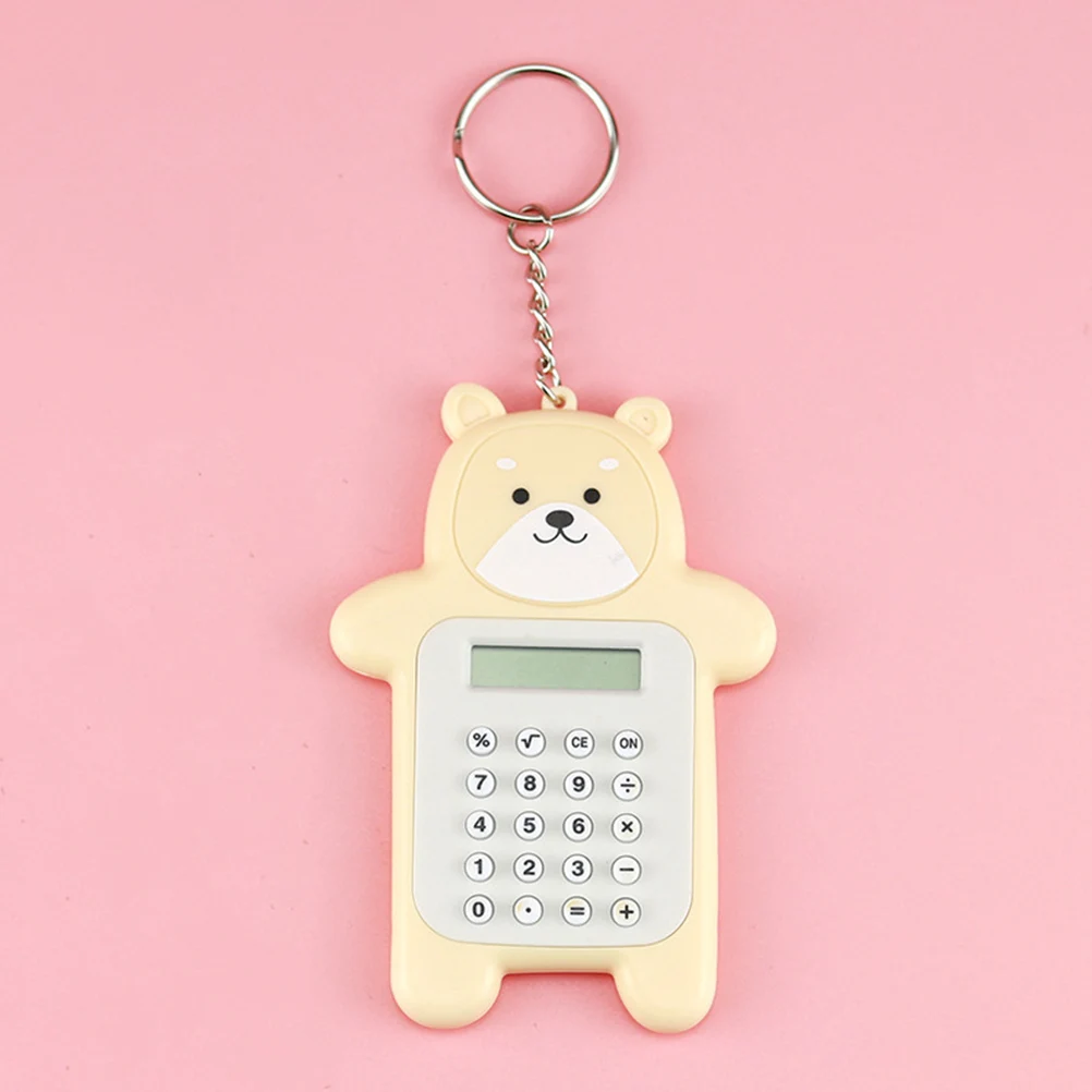 

Portable Calculator Office Decoration Cute Keychains Button Size Small Pendant
