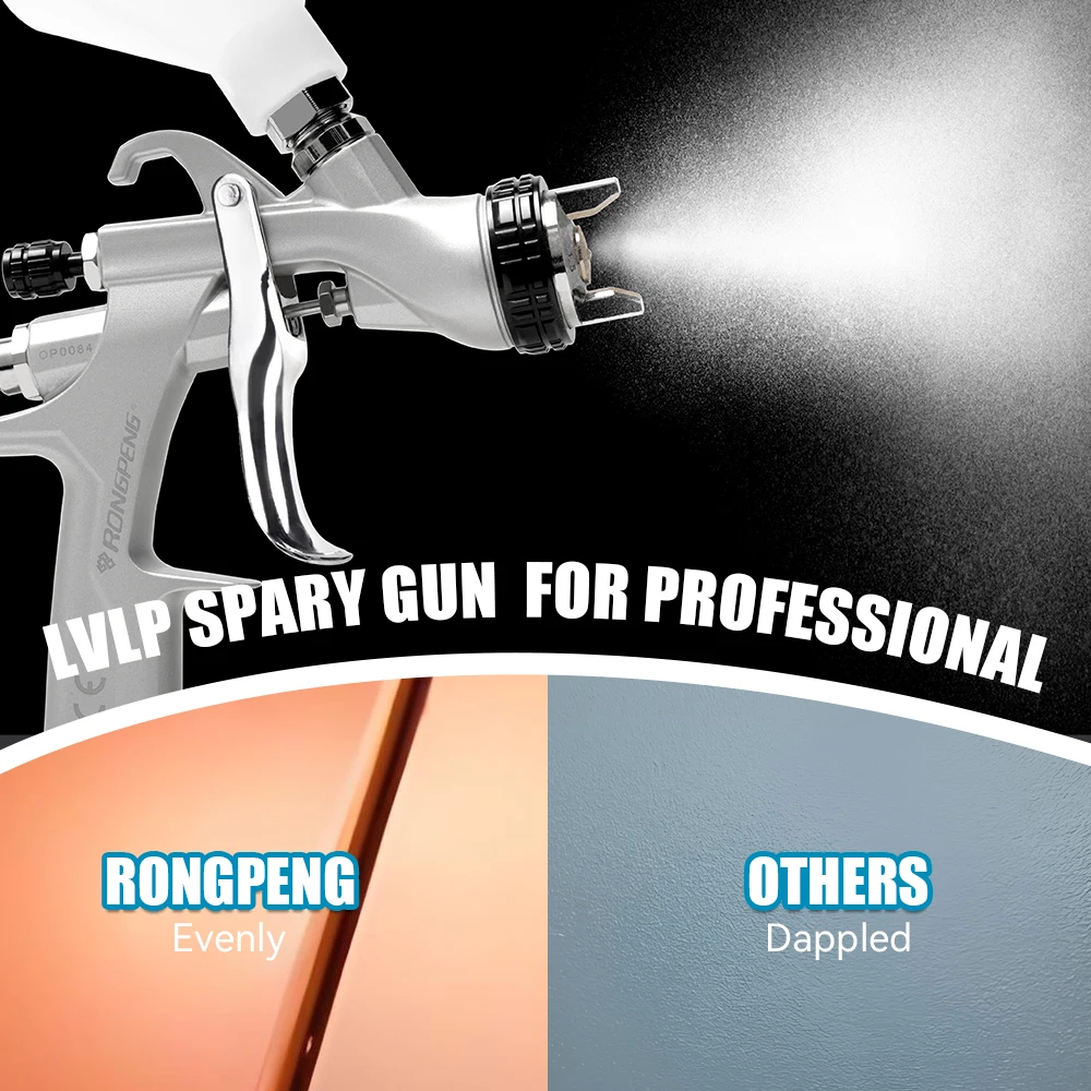 RONGPENG Professional LVLP Spray Gun R830 Car Finish Painting 1.3/1.4/1.5/1.7/2.0mm Nozzle 600cc Cup Gravity Spray Gun Airbrush