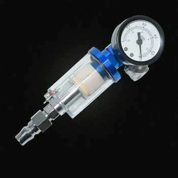 Jauge de régulateur d'air pour pistolet de pulvérisation, piège à huile et à eau en ligne, séparateur de filtre, adaptateur EU/JP/US, outils pneumatiques pour aérographe AF-02