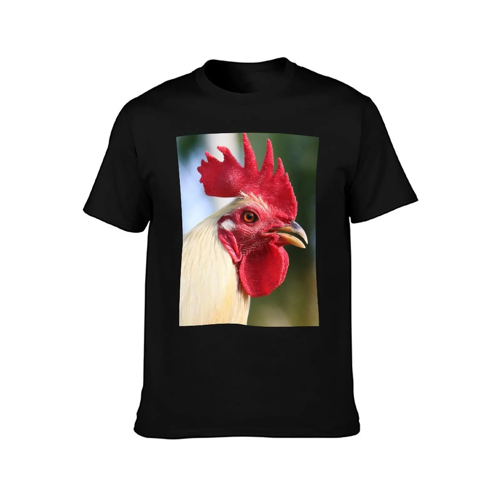 Grey Rooster close-up T-Shirt Big Size Short Sleeve Tee for Men