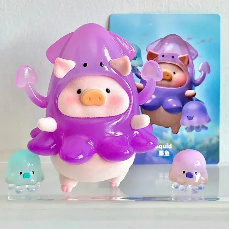 LuLu The Piggy Ocean Series Blind Box Figurine alla moda Giocattoli Kawaii Modello animale Sorpresa Regali per bambini Collezione di ornamenti