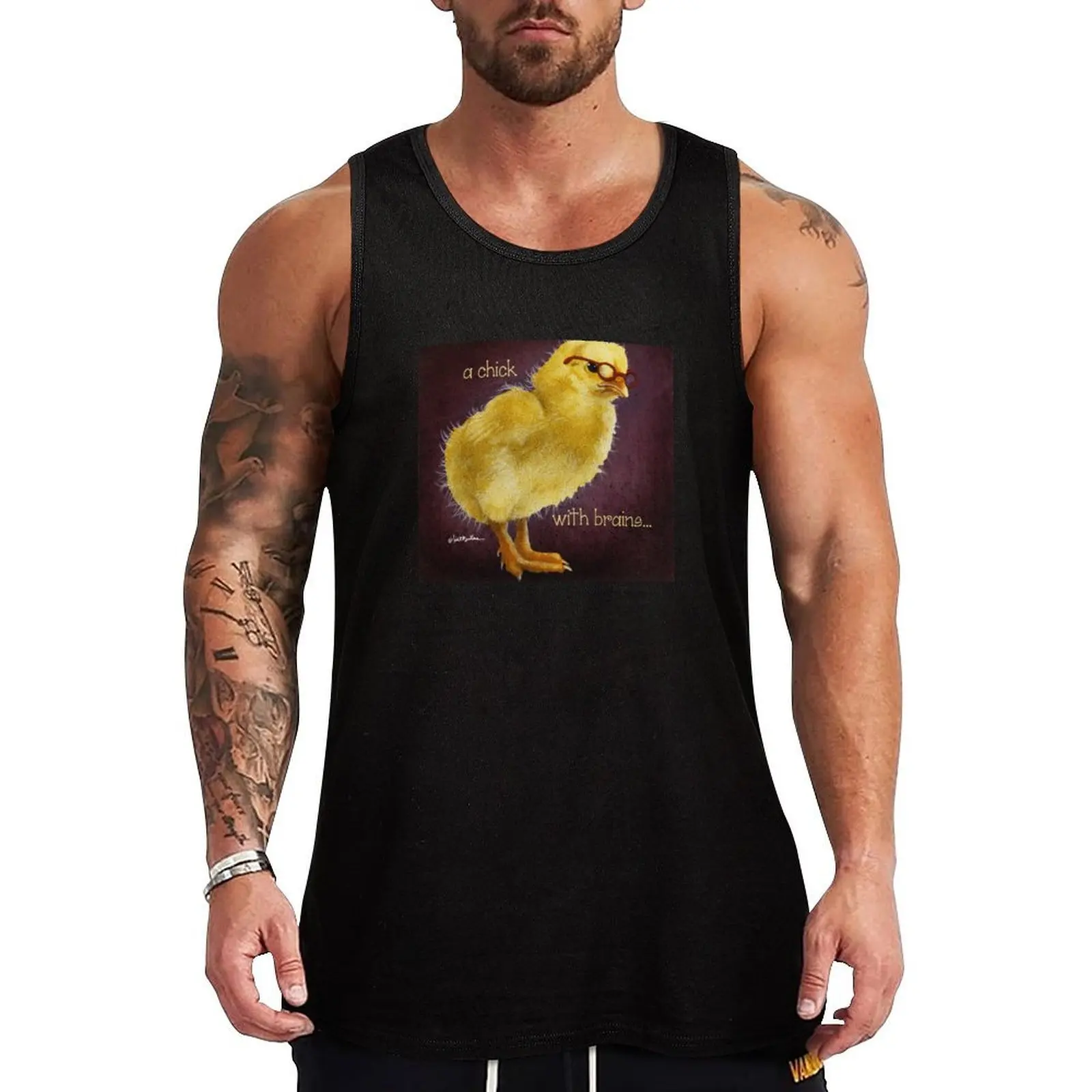 Will Bullas / tote / pillow / a chick with brains... humor animals Tank Top Daily Casual Tank Top Relaxed Fit Sin mangas Verano