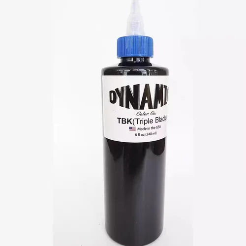 Tinta para tatuajes, 8oz (240ml), estudio de maquillaje, funciona para principiantes, práctica de cuero de silicona, suministros negros, pigmento oficial profesional