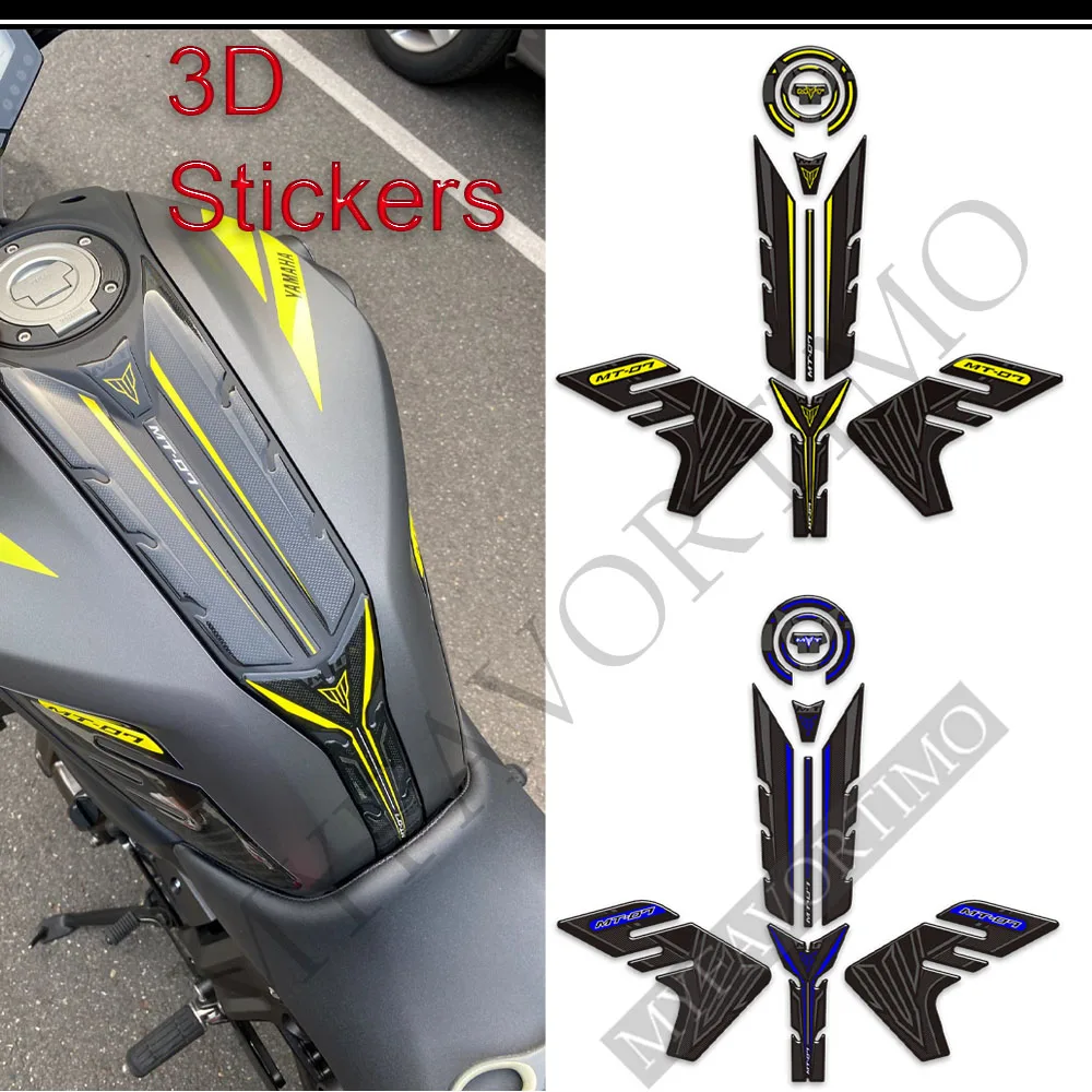 Motorcycle For Yamaha MT07 MT 07 SP MT-07 Tank Pad Grips 3D Stickers Decals Protector Gas Fuel Oil Kit Knee 2018 2019 2020