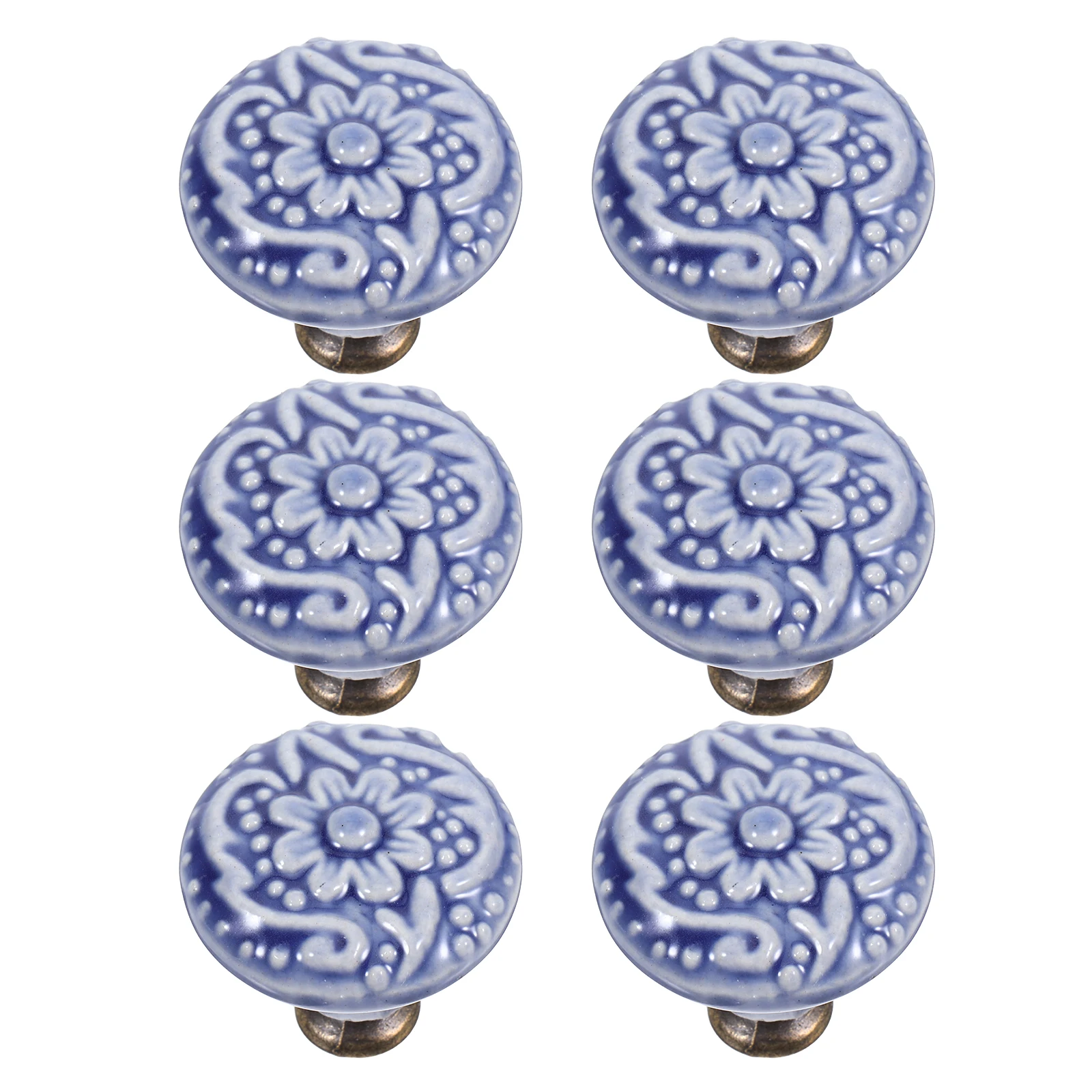 

6Pcs Chinese Style Cabinet Knobs Vintage Porcelain Ceramic Retro Drawer Pull Set Dresser Handles Kitchen Cupboard Door