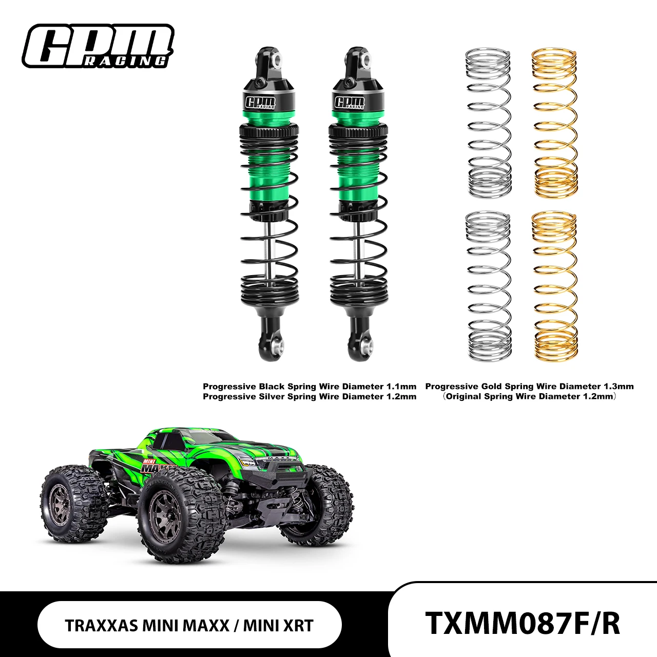 

GPM Alloy Front/Rear Adjustable Spring Shock 87mm TRAXXAS Mini Maxx / Mini XRT
