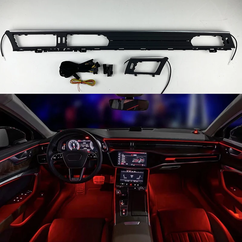 

Co-pilot dashbroad Auto Ambient Light LED Bar Strip Light Co-pilot Panel For Audi A6 C8 A7 2018