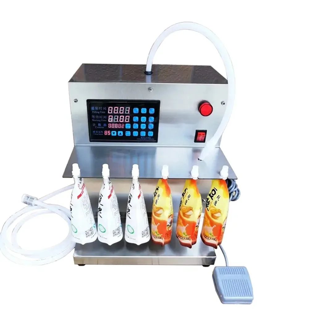 New arrival tabletop small volume spouted pouch water juice soymilk liquid filling machine 3ml to 100ml