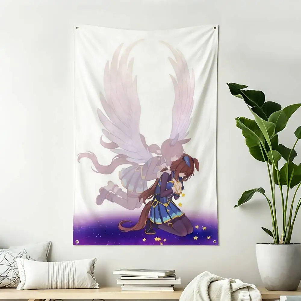 Admire Vega Umamusume Home Decor Vertical Flags Indoor Outdoor Hanging Decor for Bedroom Living Room Wall Decoration