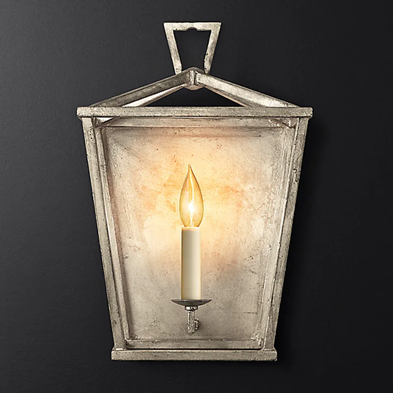 

American wall lamp single head double head European retro wrought iron living room background wall bedroom bedside lamp