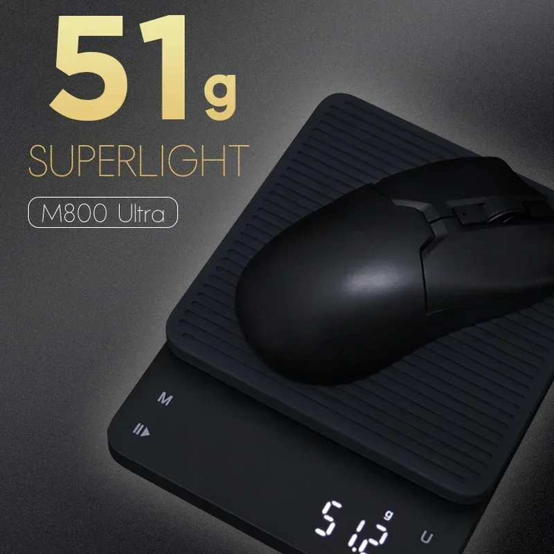 Delux M800 Ultra Mouse Paw3395 8K 26000DPI RGB Lightweight Tri Mode Wireless Bluetooth Gaming Mosue Custom Ergonomic PC Office