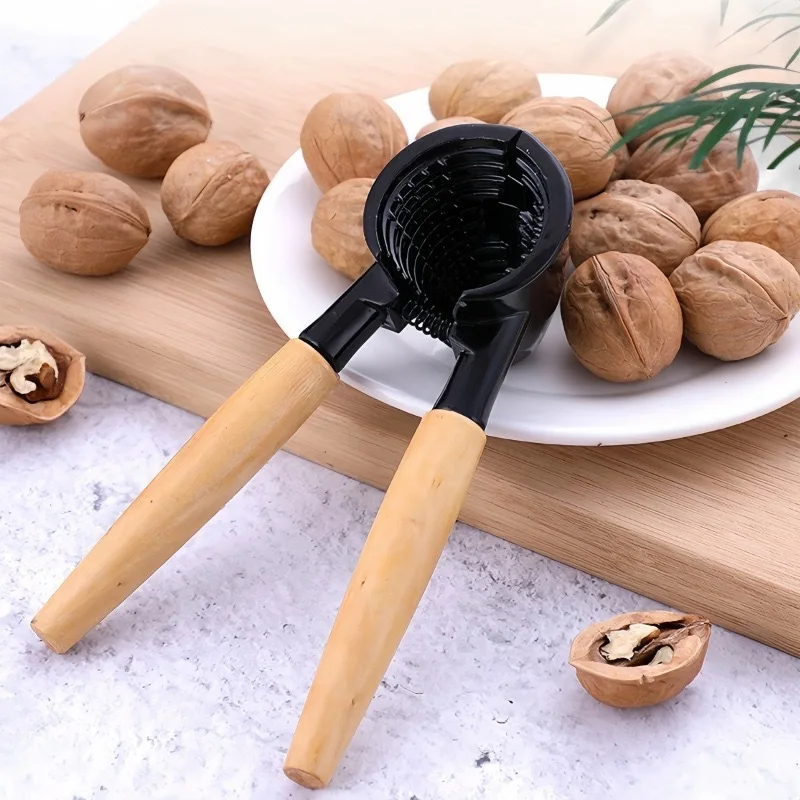 Walnut Cracker with Wooden Handle Multifunctional Household Nutcracker Nut Tool Kernel Opener Nut Sheller Wholesale