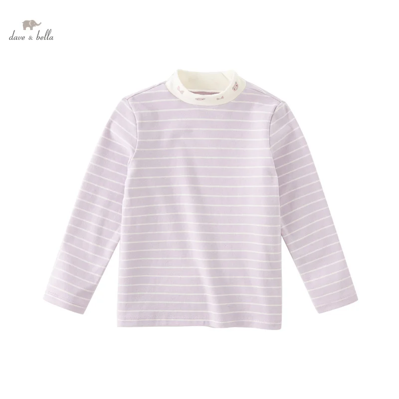 Dave Bella 2023 New Autumn Winter Girl's Baby T-Shirt Children Tops Casual Fashion Sweet Lovely Pullover Undershirt DK4236995