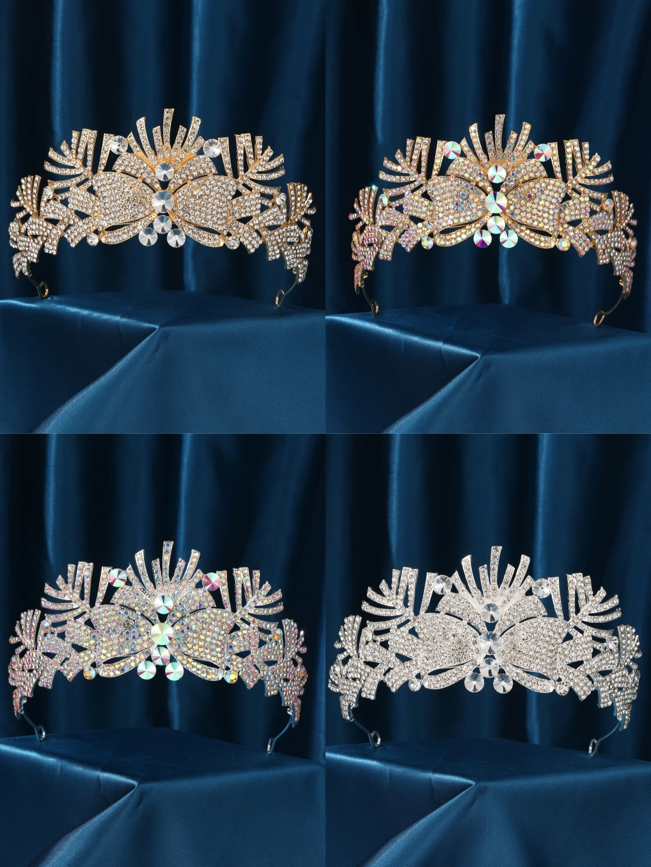 

Luxury Baroque Queen Bridal Crown Pageant Crowns Tiaras Bride Headdress Party Birthday Wedding Hair Jewelry Head Accessories