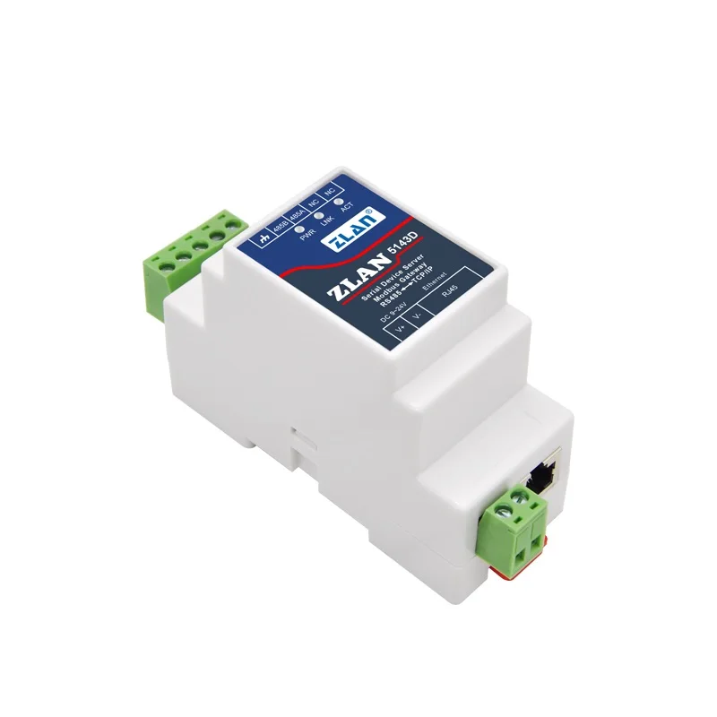 ZLAN5143D Din Rail Mounting Tiny Size RS485 Serial port to TCP/IP Ethernet Converter server Modbus RTU to Modbus TCP