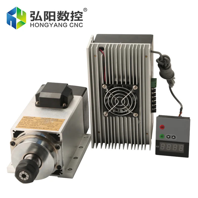 China 220v 1.5 Kw Air Cooling Grinding Spindle Motor Kit Er20 Chuck High Precision 2um No Vfd Driving High Speed Electric Motor