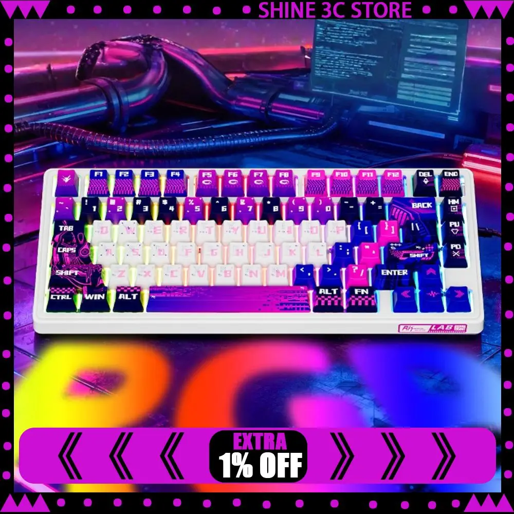 

Rk R75pro Magnetic Switch Mechanical Keyboard Single Mode Wired 0.1ms Low Delay RT0.005mm Hot Swap With Knob Gaming Keyboard PC