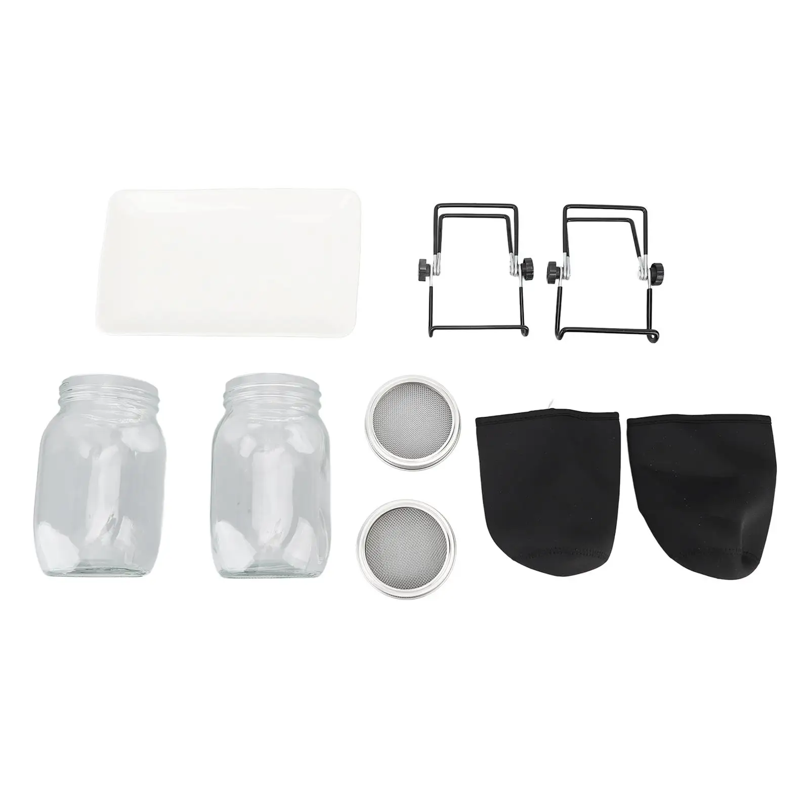 

Mason Jar Sprouting Kit Set with Mesh Lid for Easy Drainage Ideal for growing Broccoli Alfalfa and More
