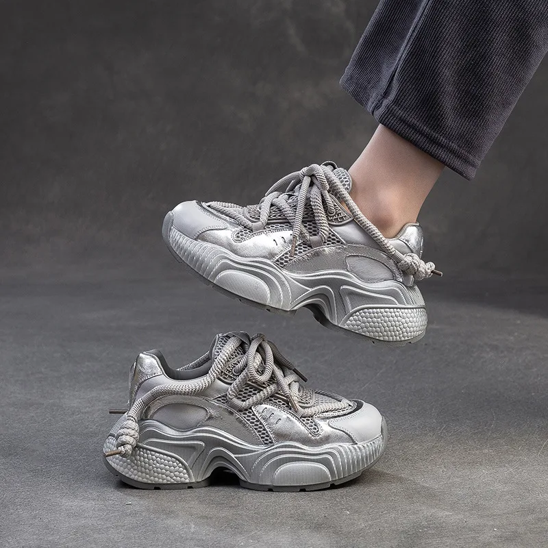 

Spring and Autumn New Thick Soled Casual Dad Shoes Fashion Versatile Travel Shoes Sports Women's Shoes