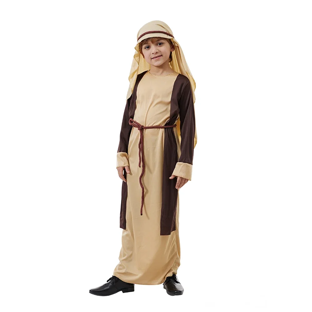 Библейский религиозный арабский костюм Святого Джозефа для мальчиков на Хэллоуин, наряды для косплея для мальчиков, карнавальное нарядное платье