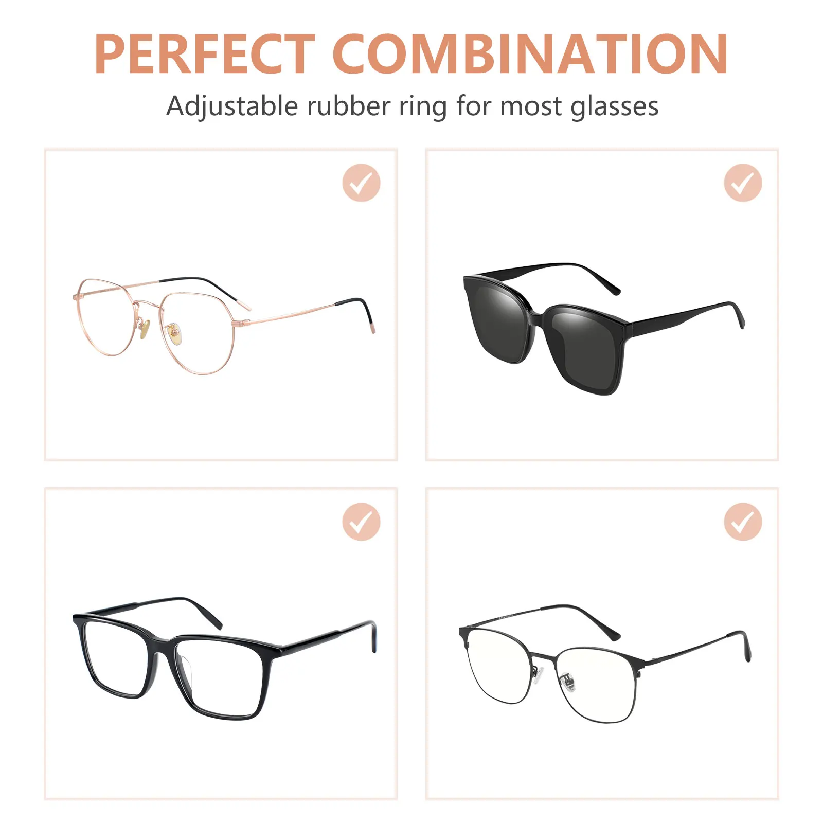 

2Pcs Durable Eyeglass Chains Fashionable NonSlip Straps Eyewear Retainers Holders Neck Ropes Decorations Gifts