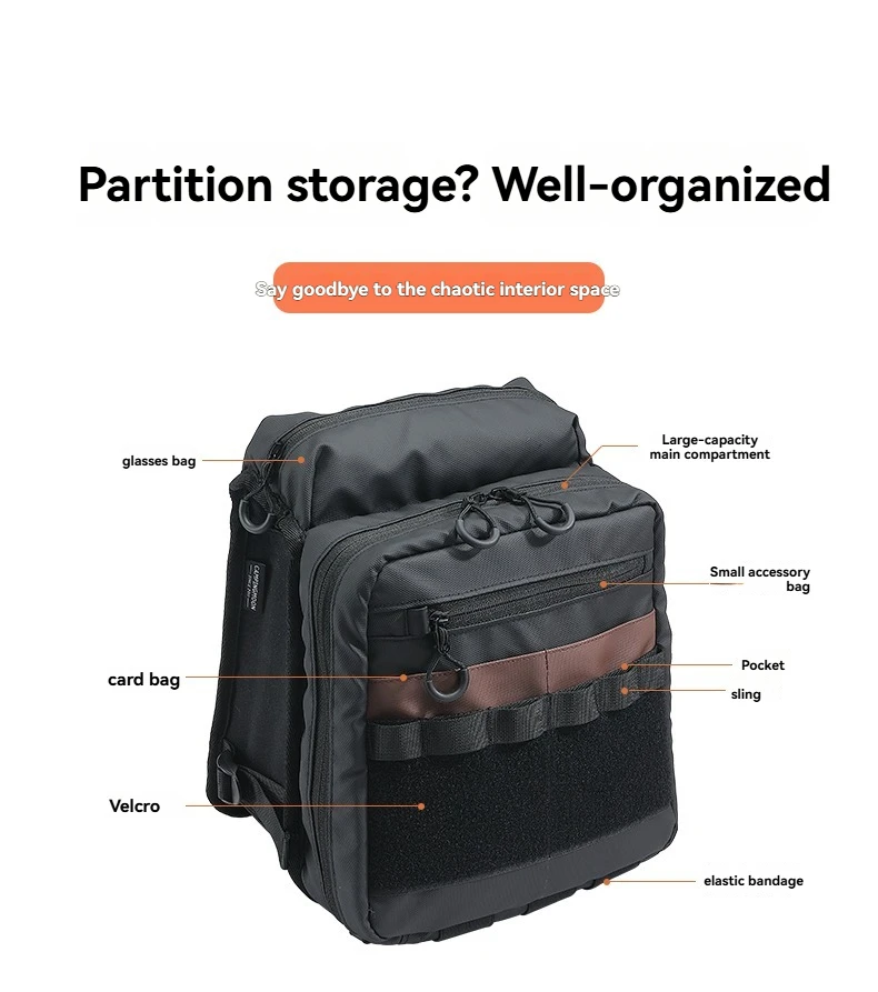 CAMPINGMOON Günstige Schwarze BK-PL Multifunktionale Kopfstützen-Tasche für Autositze mit Brillenfach und Integriertem Aufbewahrungsorganizer – Detail 11