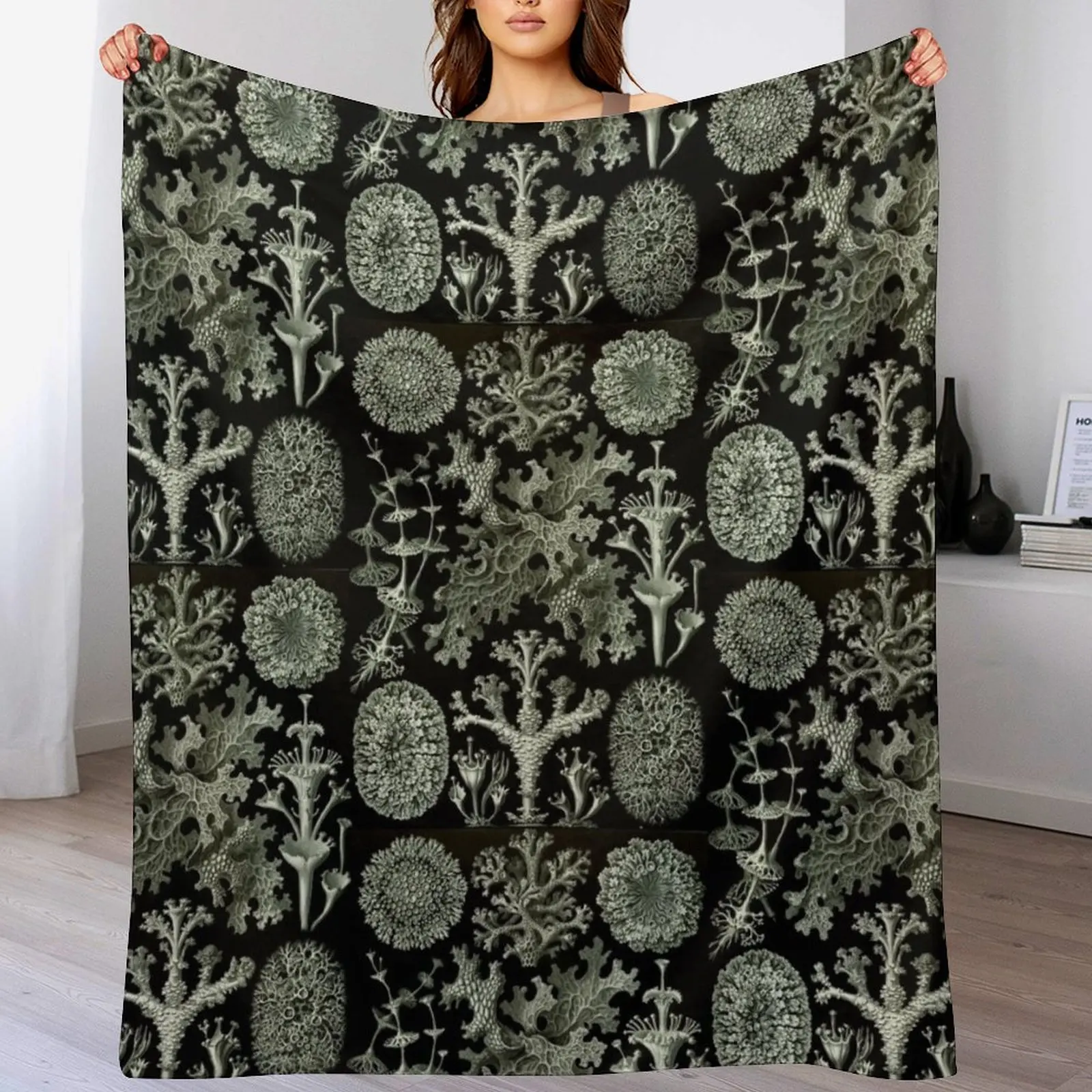 

Natural History Lichen Throw Blanket valentine gift ideas cosplay anime Summer Beddings Sofa Blankets