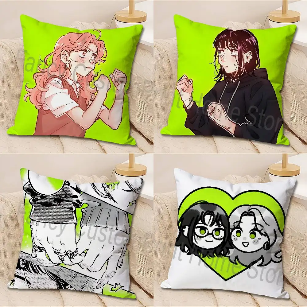 

Mitsuki Koga Aya Green Yuri Anime Celebrity Merchandise All-Match Printed Pillow Case Sofa Car Office Room Decoration Protector