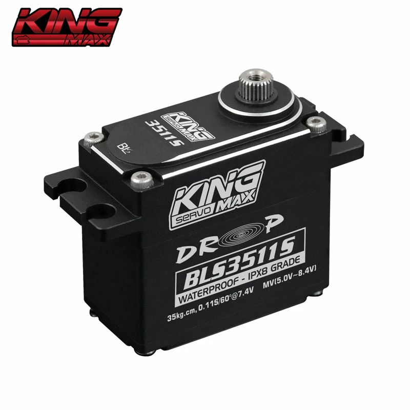 

Kingmax BLS3511S 83g 35kg.cm@7.4V High-precision Steel gears Waterproof Digital Standard Servo for Fixed Wing