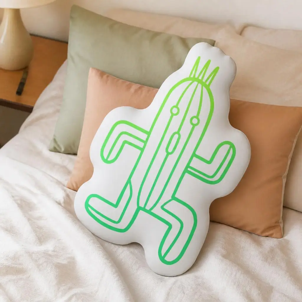 Cactuar Pullover FF Game Plush Pillow Cushion Irregular Stuffed Throw Pillow Home Decor Gift Sofa Bed Couch