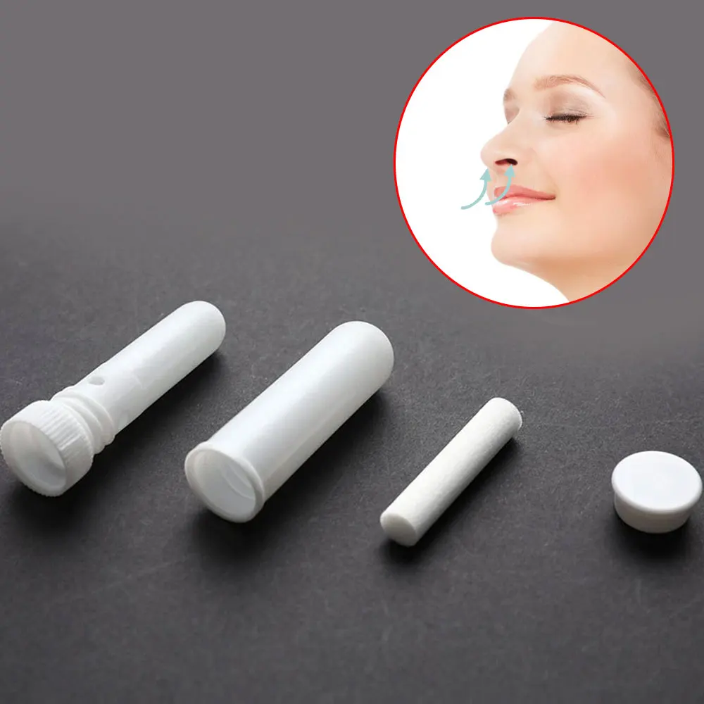 10セット インヘーラースティック エッセンシャルオイル アロマセラピー ホワイト 鼻腔吸入器 チューブ 空のブランク鼻腔吸入器 エッセンシャルオイル用