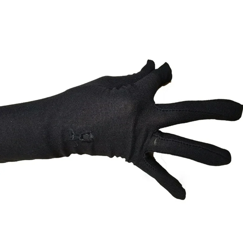 Muslims Arab Black Gloves for Women Sunproof Arm Cover Embroidery Long Arm Sleeves Full Finger Arabian Hijab Hand Gloves