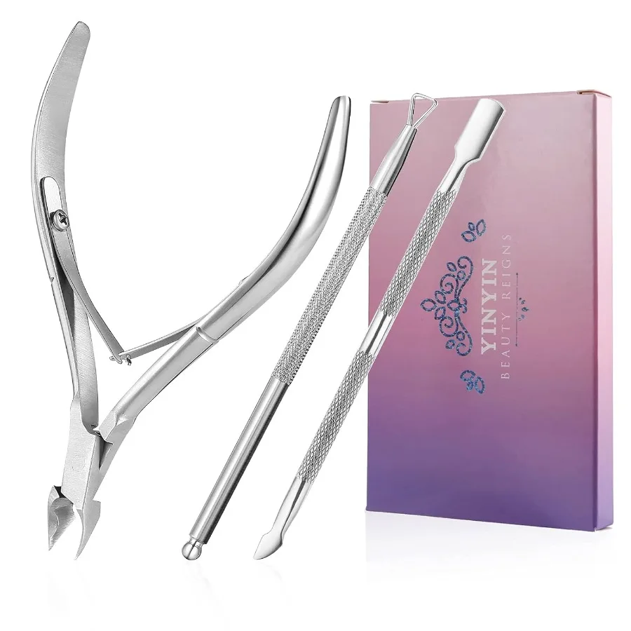 

Professional Stainless Steel Cuticle Trimmer with Integrated Cuticle Pusher and Cutter for Precise Nail Care Ideal for Manicure