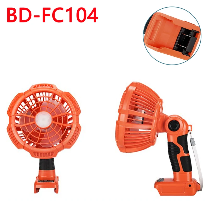 Ventilador portátil para exteriores para baterías Black & Decker de 20V, ventilador de Camping recargable con unidad de Control remoto, puerto USB-A, luces LED