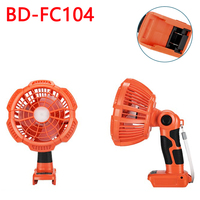 Portable Outdoor Fan for Black & Decker 20V Batteries Rechargeable Camping Fan with Remote Control Unit, USB-A Port, LED Lights