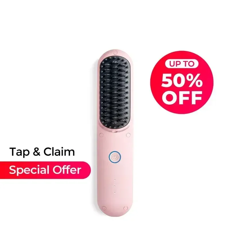 TYMO PORTA-Cordless Hair Straightener Brush hair straightening Comfort pink hairstraightener