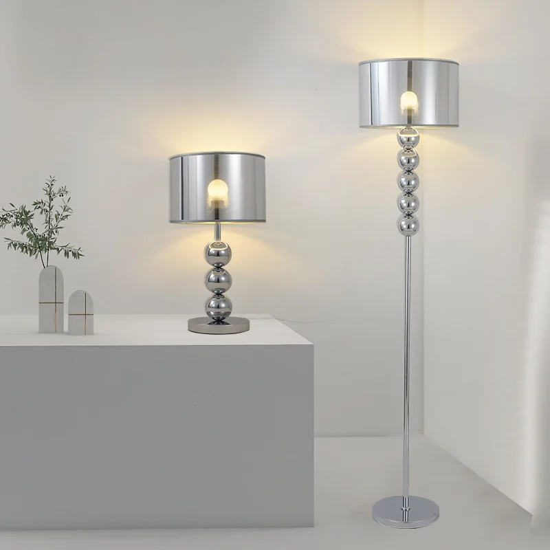 

Stylish and creative post-modern desk lamp living room simple floor lamp bedroom living room silver lampshade bedside