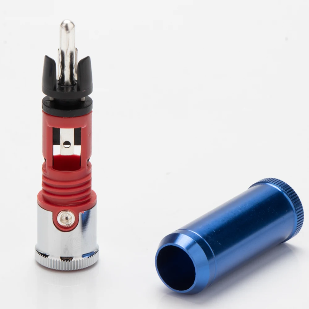 Hi-End RCA-Serie RCA-Stecker, doppelt verriegelter Kupfer-RCA-Stecker mit Löt- und Schraube für DAC-Verstärker – Detail 6