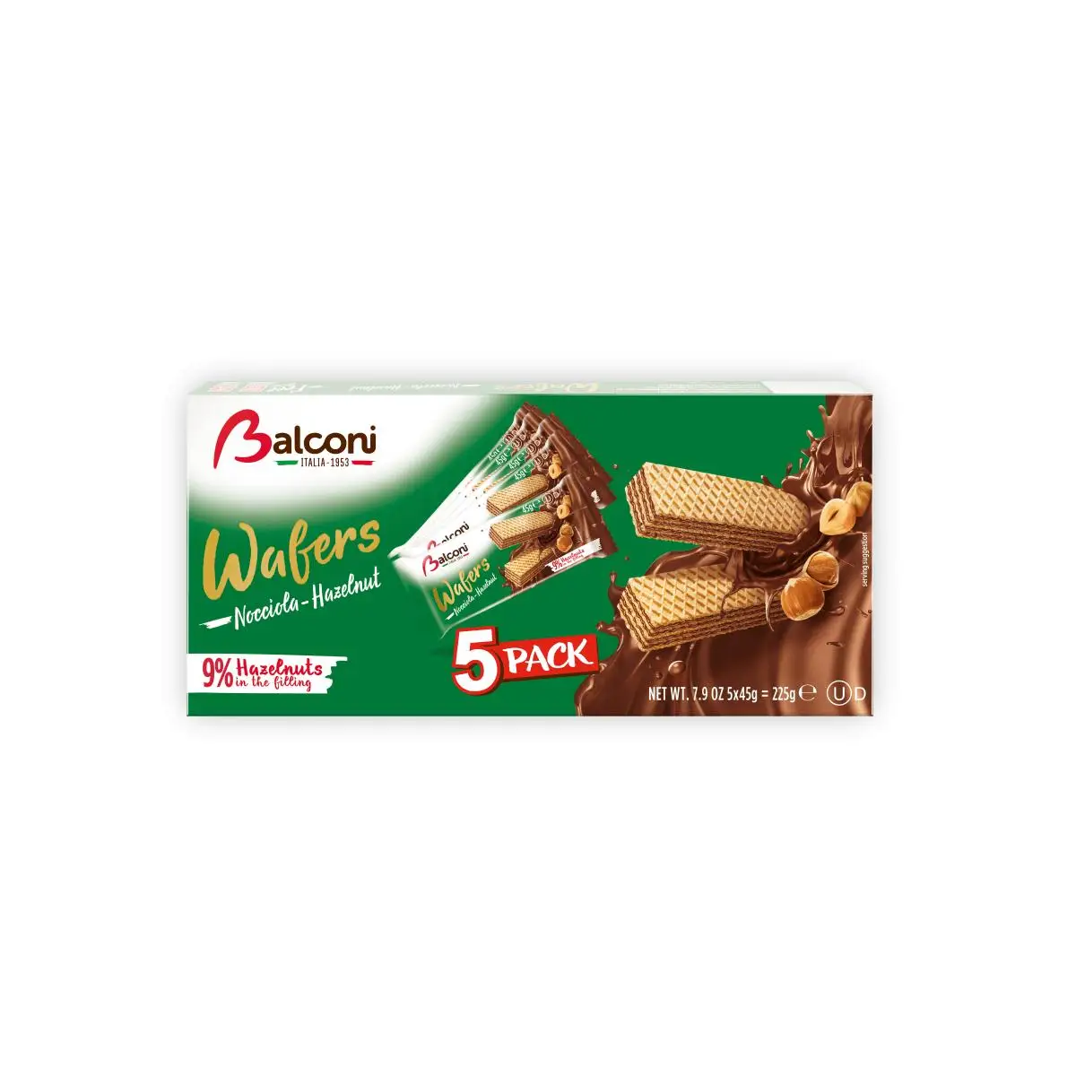 Balconi Wafer - Sabores: Nocilla, Cacao, Mini Cubitos Vainilla - Pack de 5 unidades. Irresistibles barquillos