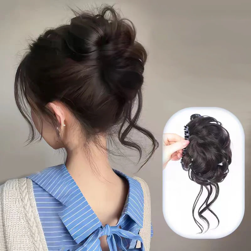 세일 가발 여성용 클립인 곱슬 가발 클립인 뱅 가발 합성 섬유