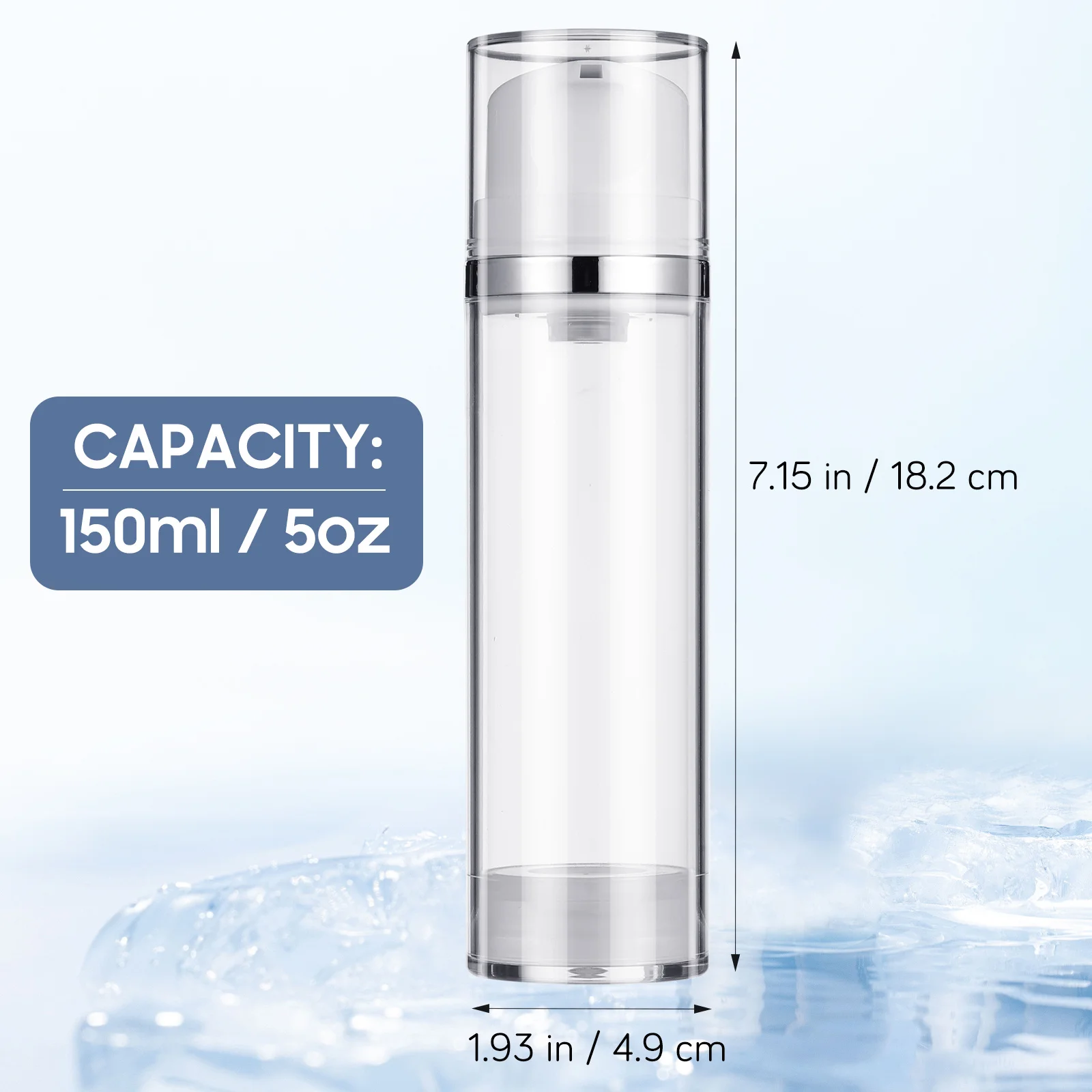 2Pcs Airless Pump Bottle Empty Container Travel Lotion Dispenser Refillable Cream Sub Bottle Vacuum Pump for Toiletries
