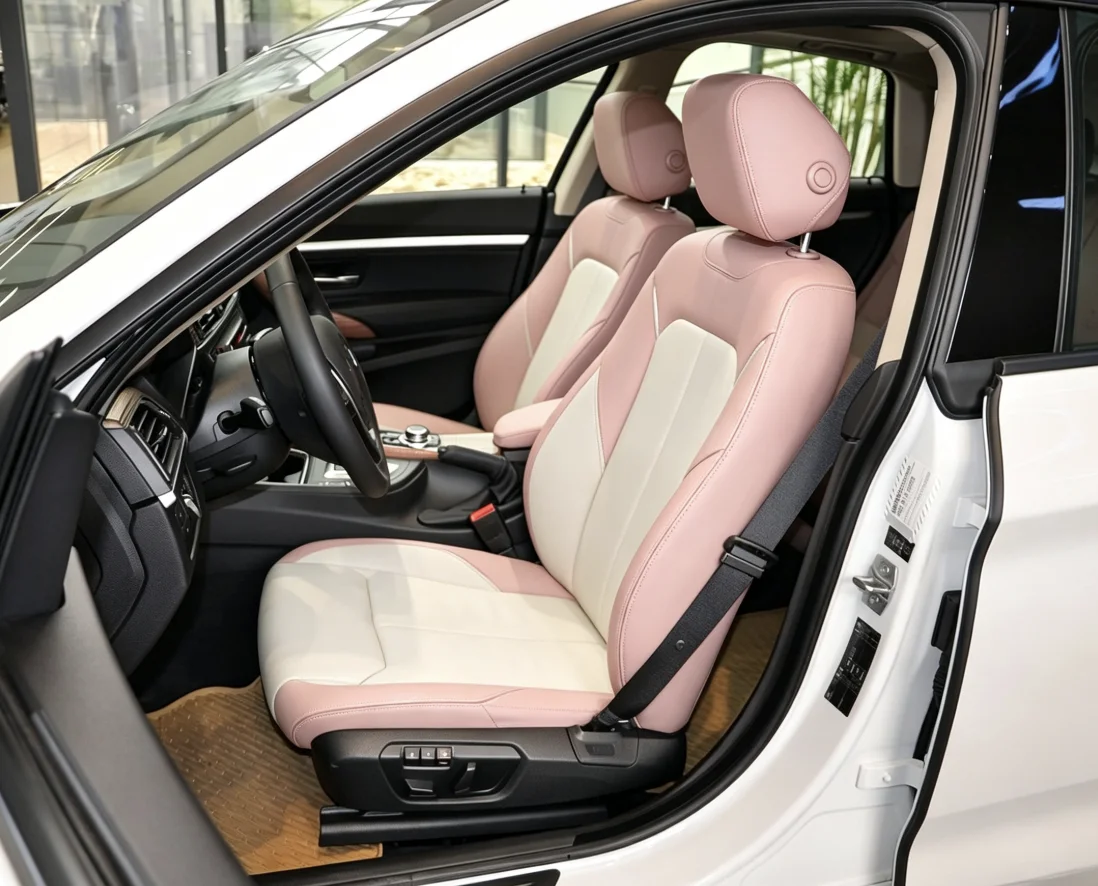 Für BMW F30 2013~2017 Maßgefertigte Autositzbezüge Luxuriöses Nappaleder 100% Passgenau Innenraumzubehör 360 ° Vollständige Abdeckung – Detail 7