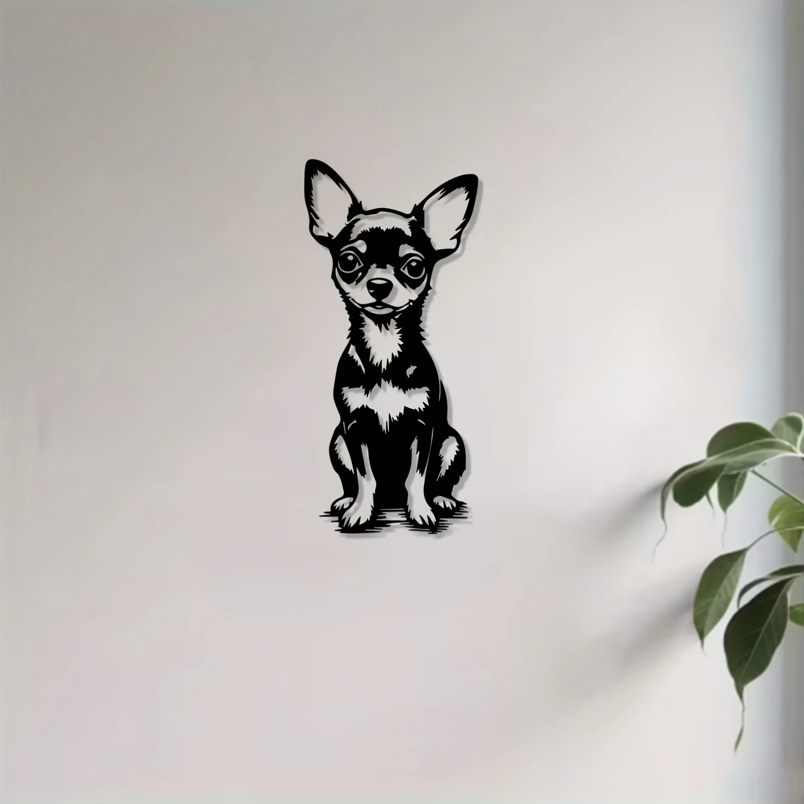 Mordern Metal Wall Art Cute Chihuahua Statue Aluminum Decor Durable Home Garden Fence Pet Lovers Christmas Easter Gift