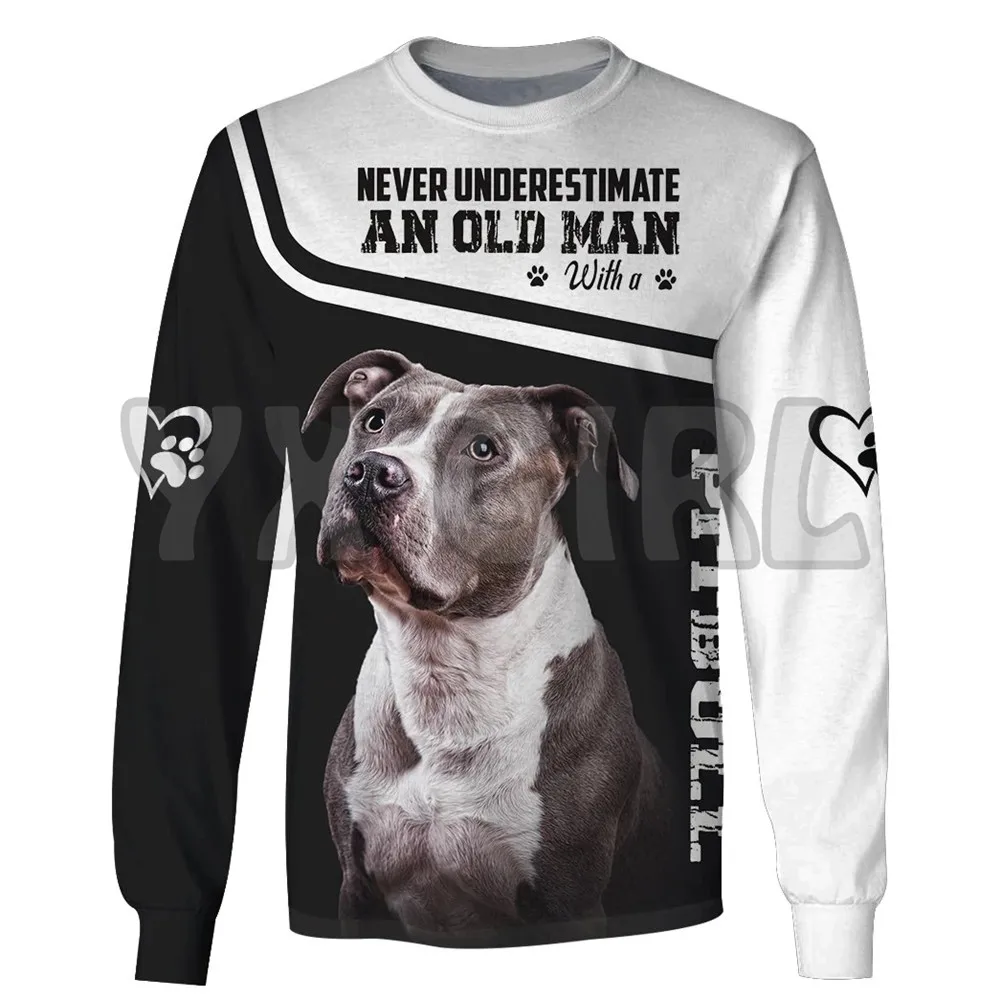 Love Dog Pit Bull 3d All Over Printed Sweatshirts Men For Women Pullovers Unisex Tops 01