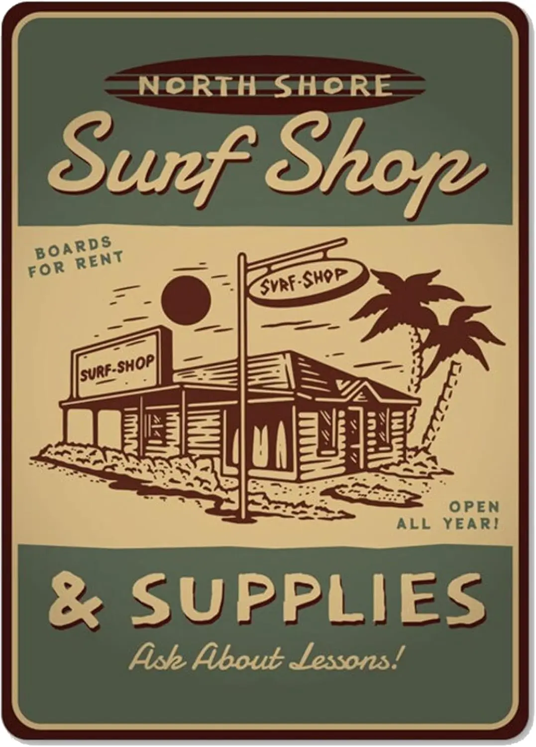 Surf Shop Sign, Surf Supplies, Surfboard Rentals, Surf Shop Gift, Surfers Paradise, North Shore, Beach Coastal Decor, Quali sign