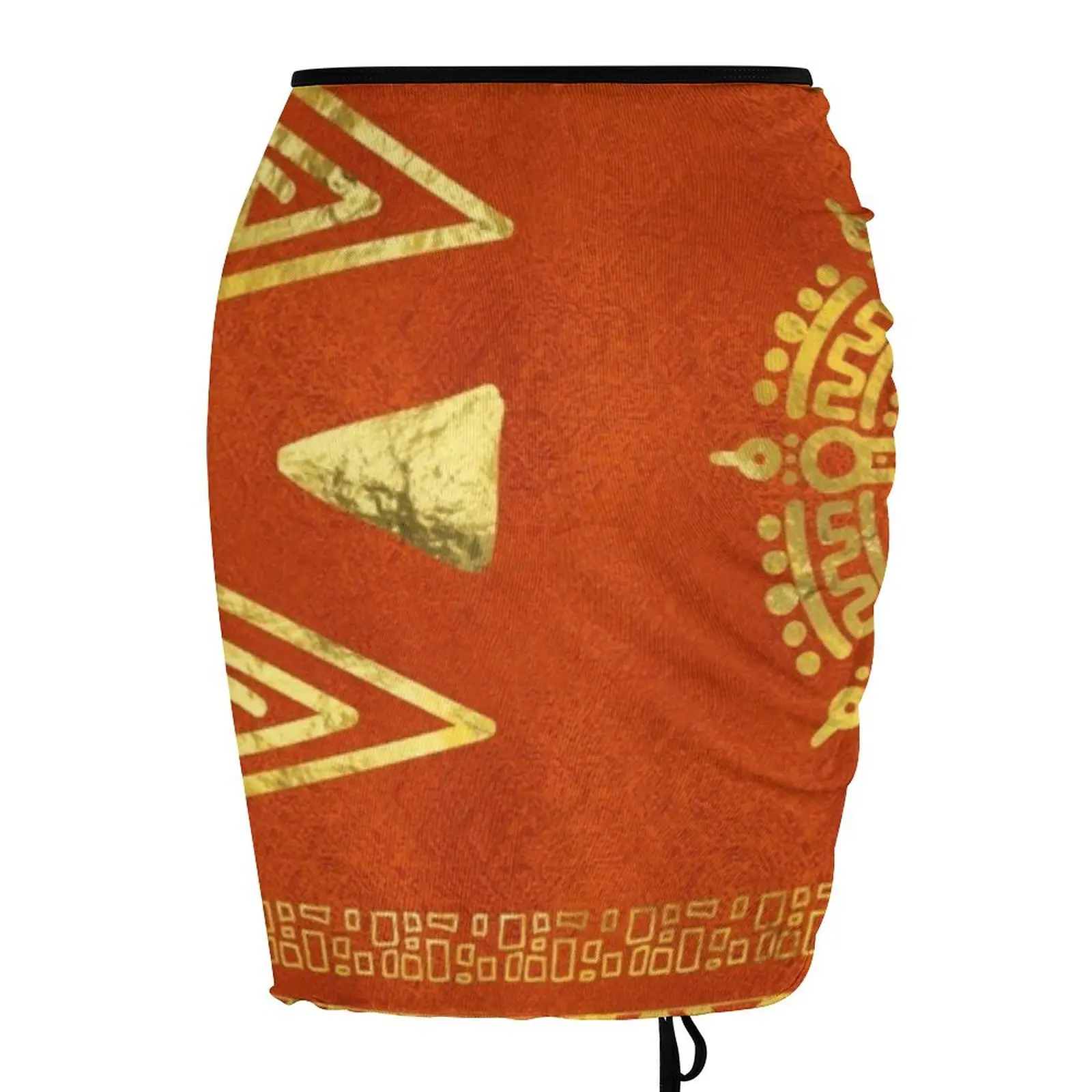 Gold Aztec Calendar Sun symbol Beach Skirt Woman skirt micro Beach Skirt extreme