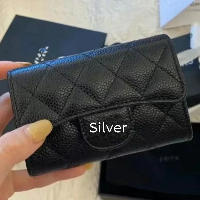 2024 New Classic caviar women\'s card case cowhide rhombus black coin purse fashion luxury brand designer wallet