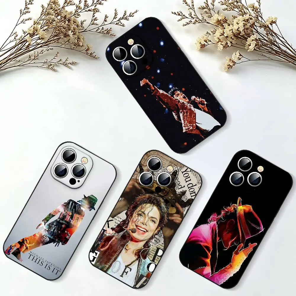 Singer M-Michael J-Jackson Slim Black Shockproof Phone Case For IPhone 17 16 15 14 13 12 11 X XR XS Max Pro Max Plus Mini