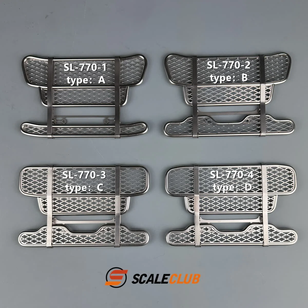 SCALECLUB 770S RC Toy Truck 1/14 Front Grille Bumper For Tamiya 1/14 RC Tractor Truck 770S Series Parts Accessories SL-770-2