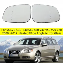 Car Heated Wide Angle Mirror Glass For VOLVO C30  S40 S60 S80 V40 V50 V70 C70 2009 2010 2011 2012 2013 2014 2015 2016 2017